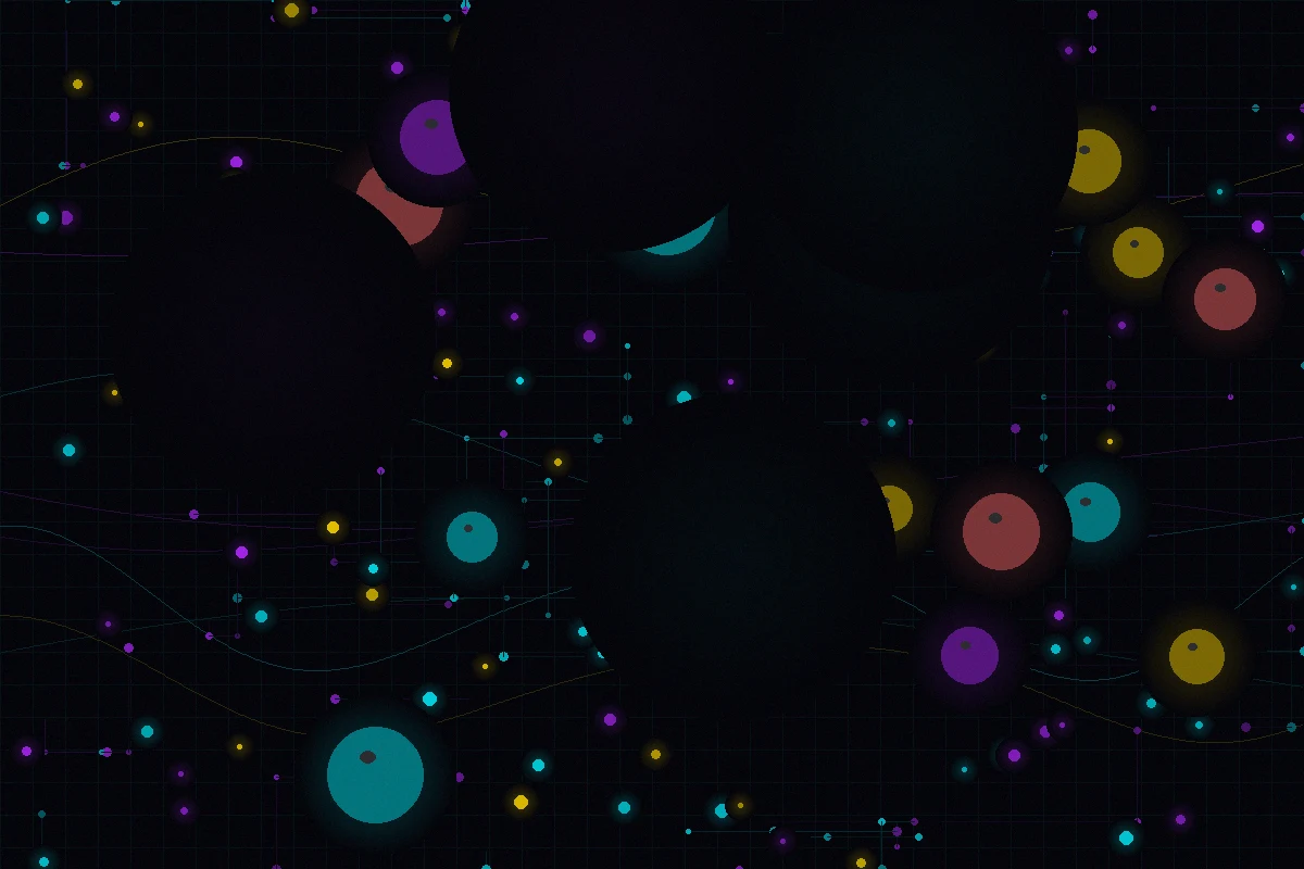 快乐8量子数据中心渲染图——服务器机柜发出幽蓝光芒数据流交织成网络